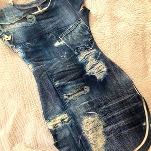 Denim tennis mini dress!